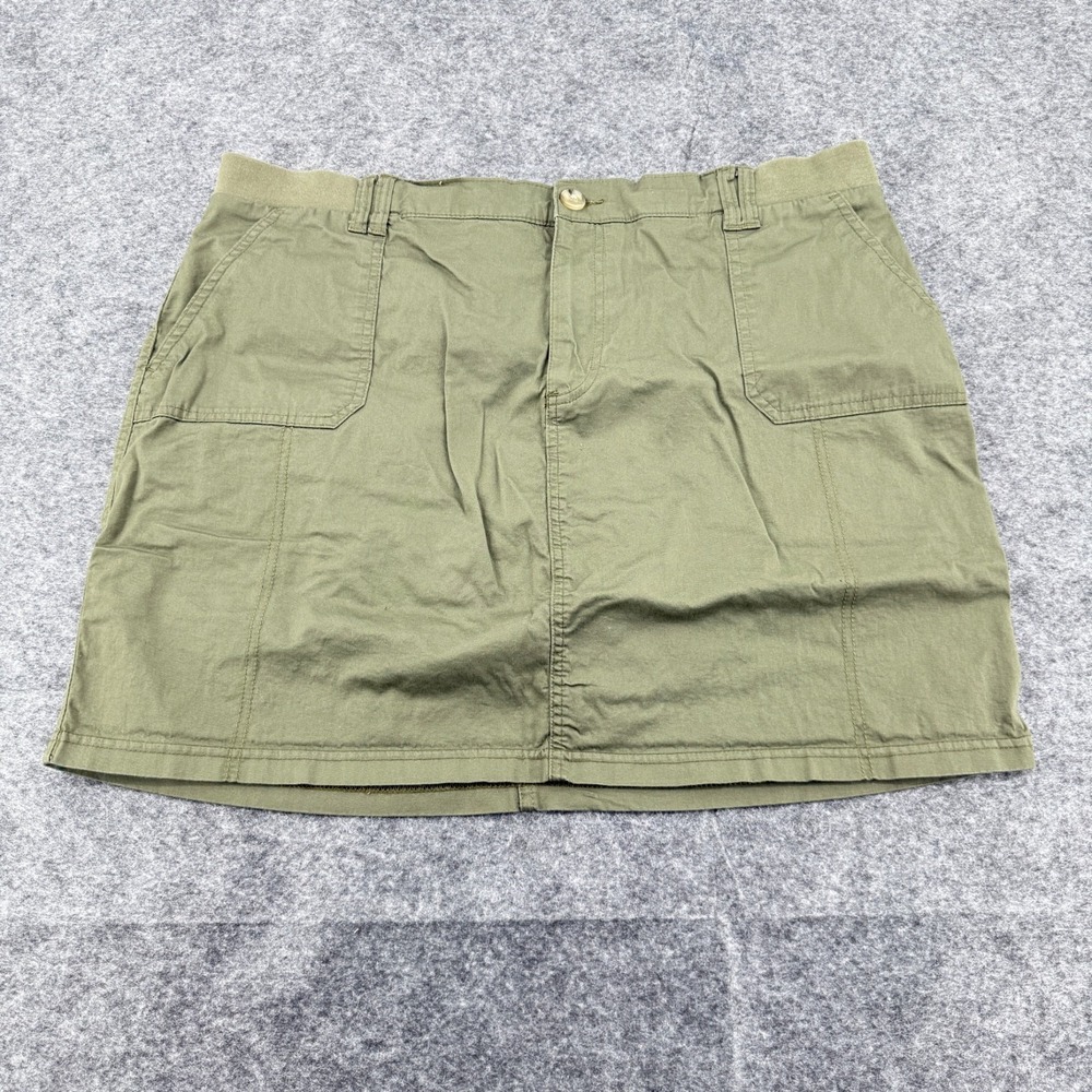 Riders By‎ Lee Olive Green Mid-rise Skort Size 18 Front Back Pockets FLAW
